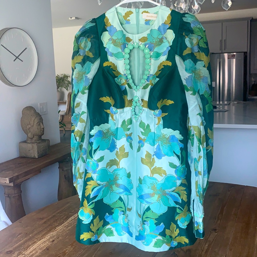 Zimmermann Rhythm Jeweled Mini Dress